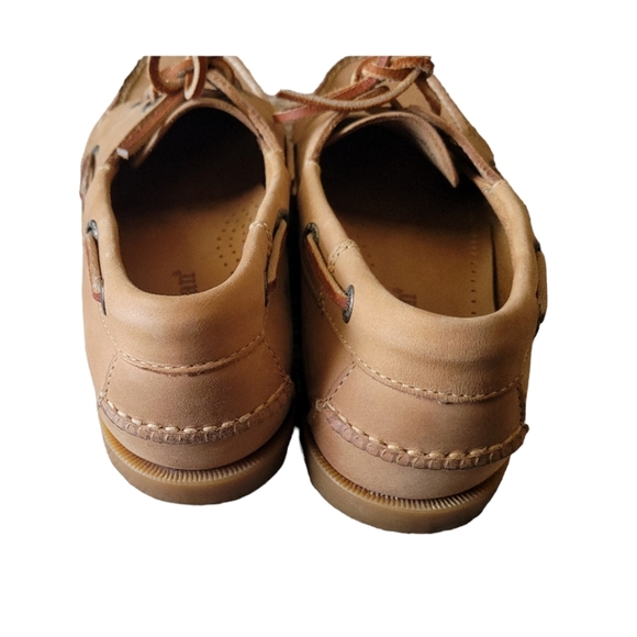 L.L. Bean Topsiders Tan Leather Lace Up Women's Size 7.5 Preppy Classic - Picture 4 of 8
